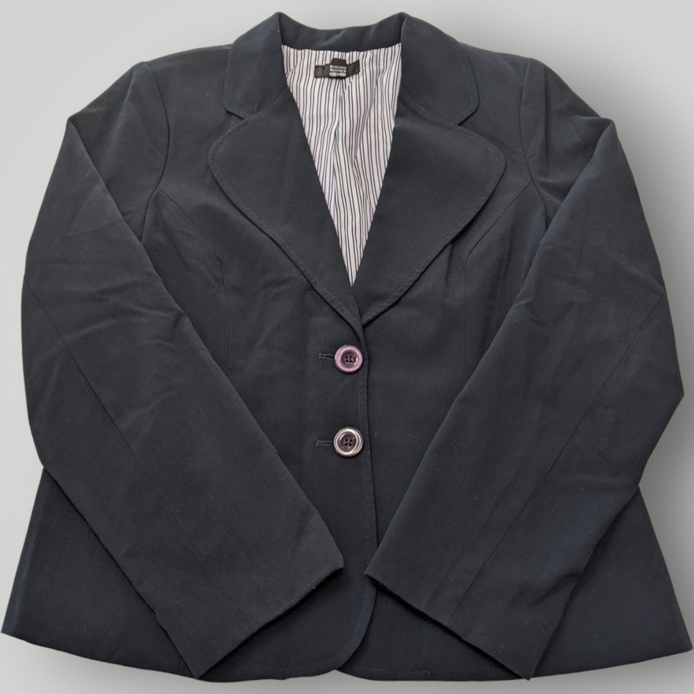 AGB Byer California Women's 12 Jacket STONE BLUE 2 Button Work Career Blazer